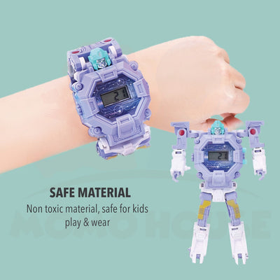 Kid's Transformer Toy Watch Digital Creative Cartoon Transformation Robot Jam Kanak Kanak