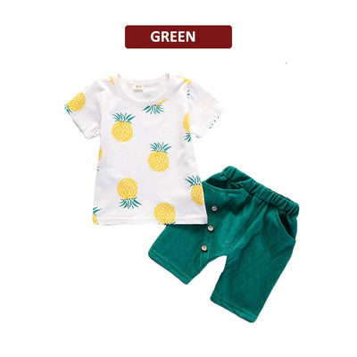 Newborn Baby Boy Clothing T Shirt Short Sleeve Set (BM021)