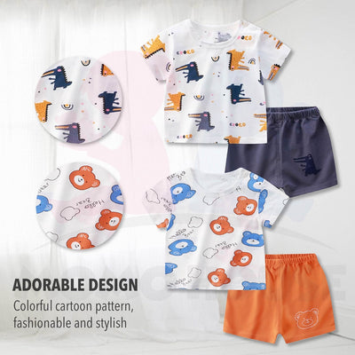 T-Shirt Newborn Baby Girls Boy Short Sleeve Cute Bayi Baju Murah Comel Kids Baju Set Budak Seluar Newborn (MYB038)