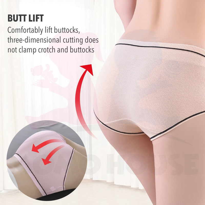 Women Panties Ribbed Panties Spender Underwear Breathable Seamless Underwear Antibacterial Panty Seluar Dalam Wanita