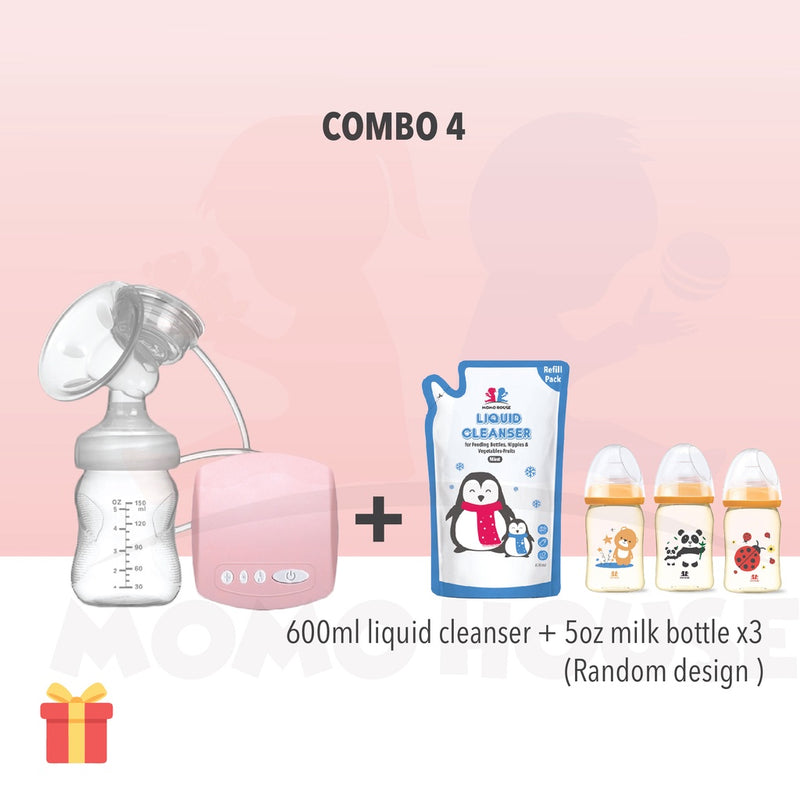 Single Electric Breast Pump with Bottle Feeding - Pam Susu Dgn Feeding Bottle