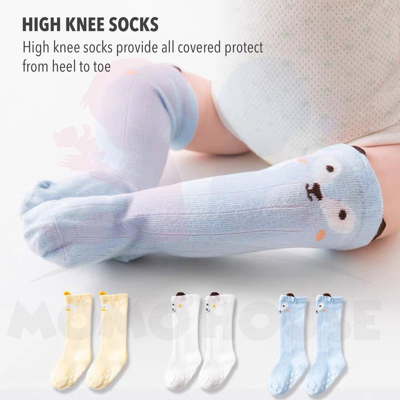 Newborn Cotton Baby Knee High Socks Kids Infant Toddler Cartoon Anti Mosquito Stockings Soft Cotton Long Tube HSOCK01