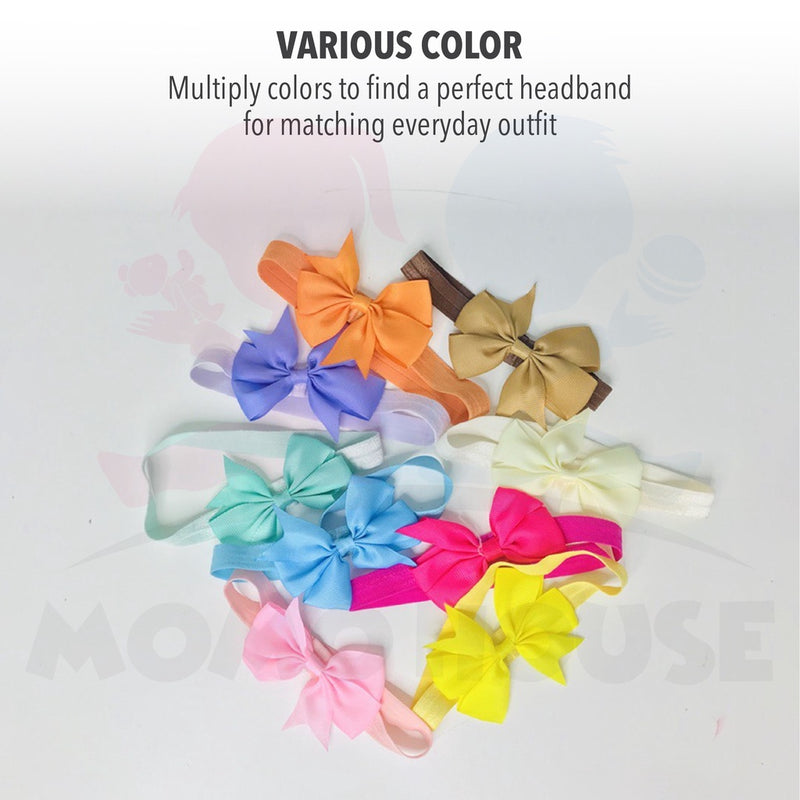 Baby Girls Nylon Hair Bows Elastic Headband Fashion Hair Accessories for Kids Infants Toddlers