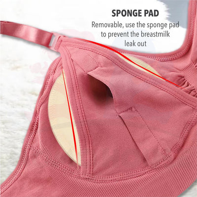 Women Maternity Nursing Bra Breastfeeding Bras With Sponge Pad Pregnant Women Feeding Bra - Hook Design