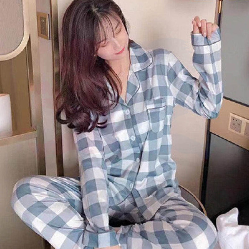 Cute Loose Women Pyjamas 100% Cotton Long Sleeve Nightwear Baju Tidur ( WP001 )