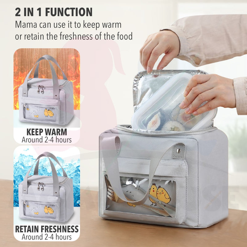 Premium Foldable Cooler Bag For Breastmilk Storage Bag Bottle Feeding Breast Pump Thermal Cooler Lunch Bag