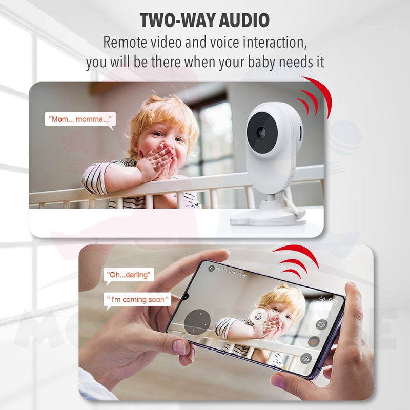 Wireless Baby Monitor Night Vision Camera 2 Way Talk Lullaby Tuya Phone App Baby Cry Detection Motion