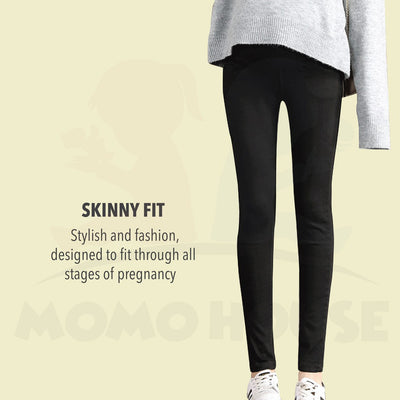 Pregnancy Pant Maternity Skinny Pa With Side Pocket High Waist Pants Comfortable Ankle Pants Seluar Mengandung (MPLP)