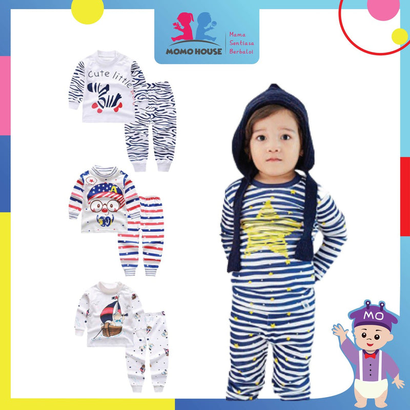 Baby Newborn Clothing Newborn Pyjamas Baby Sleepsuit Long Sleeve Set Baju Tidur Baby (BM015)