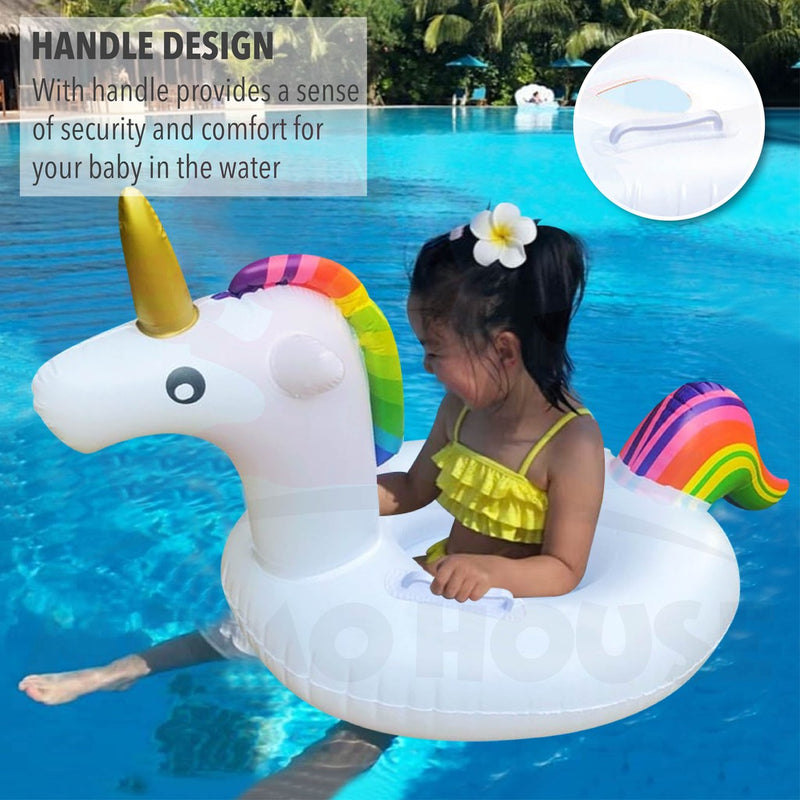 Baby Kids Inflatable Swimming Ring Toddler Float Boat Ring With Seat Pelampung Bayi - Unicorn Design