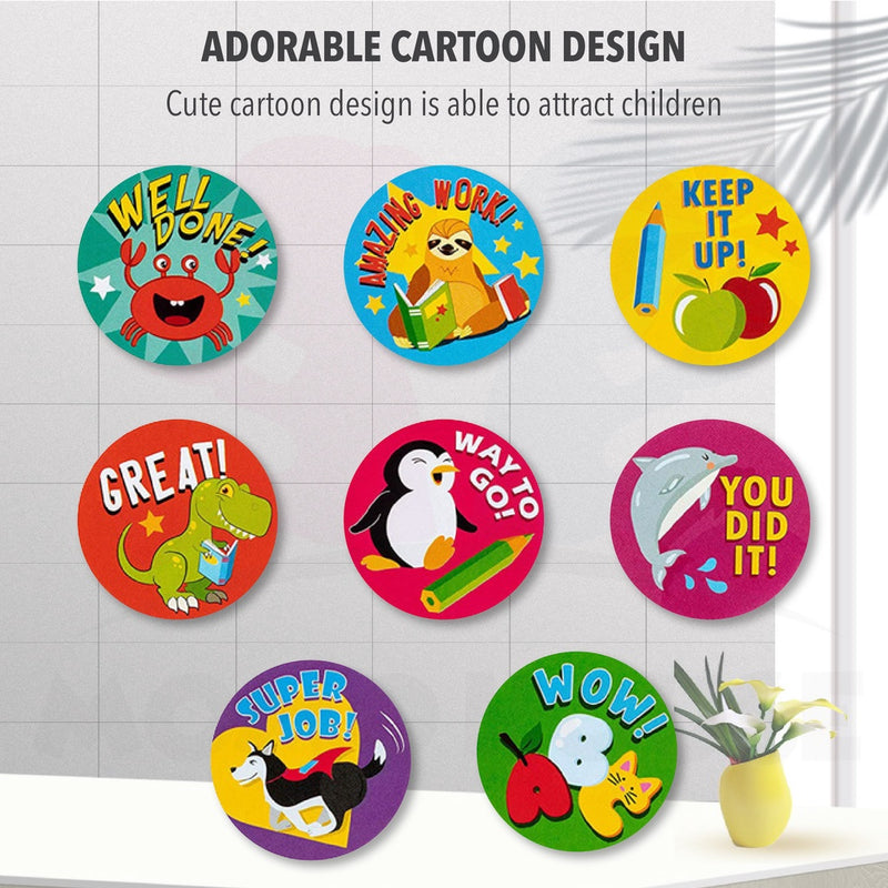 500pcs/roll Round Sticker Labels Roll Reward Stickers Encouragement Sticker For Kids Cute Sticker Murah