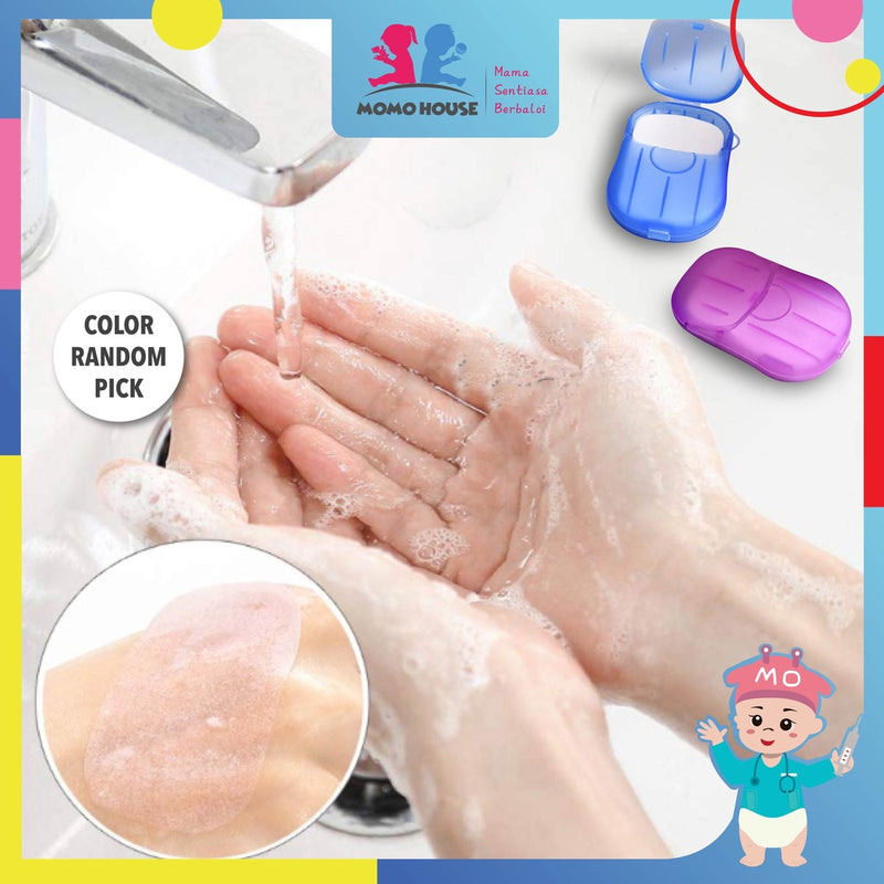 20Pcs Portable Disposable Paper Sheet With Casing Hand Soap Scented Hand Wash Clean Anti Virus Sabun Cuci Tangan Kerta