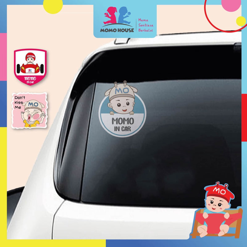 MOMO HOUSE Car Window MOMO In Car Warning Sticker Sticker Cermin Kereta