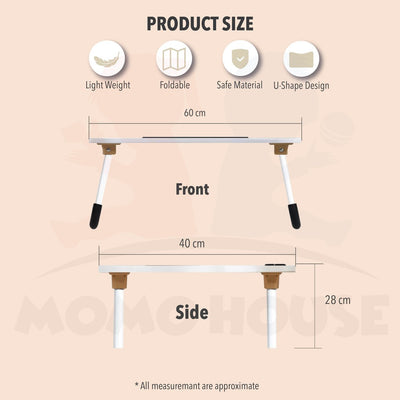 Kid Desk Wooden Foldable Table with Slot Cup Portable Waterproof Table Study Meja Lipat Kanak Meja Study Meja Berlajar