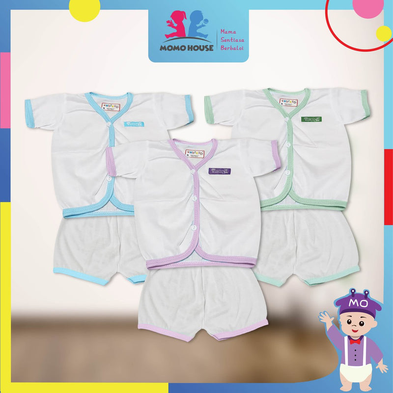 Newborn Baju Baby Infant Suit 0-3m Full Set Baju Bayi (1pcs = Baju + Seluar) (Random Pick) (8302W)