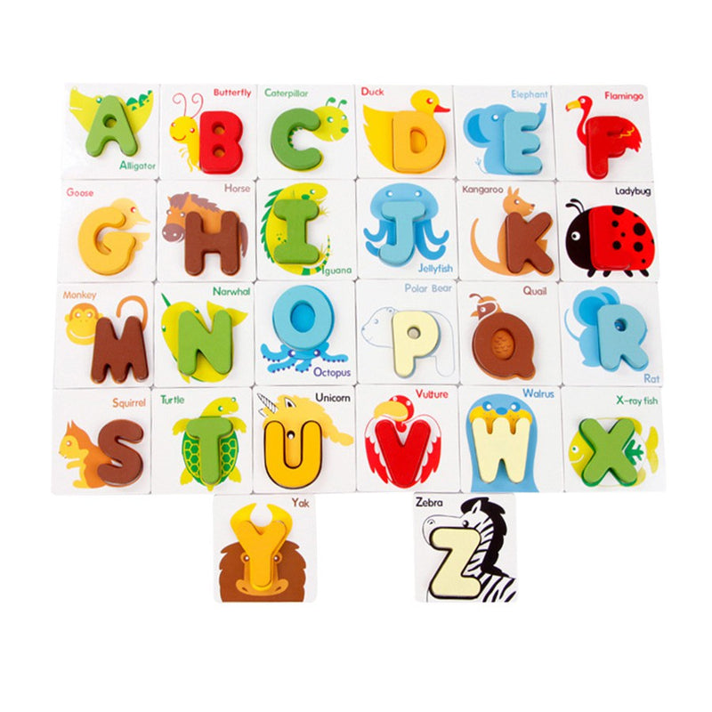 Early Learning Wooden Alphabet Letter Cards - Montessori Toys