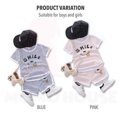 Newborn Baby Boy Girl Clothing Shirt Short Sleeve Set (BM033)