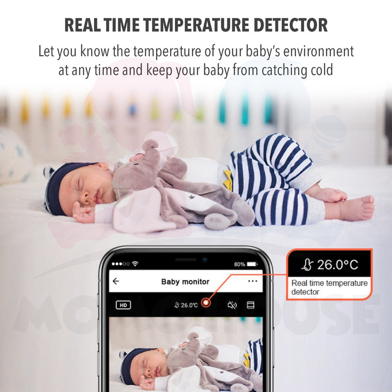 Wireless Baby Monitor Night Vision Camera 2 Way Talk Lullaby Tuya Phone App Baby Cry Detection Motion