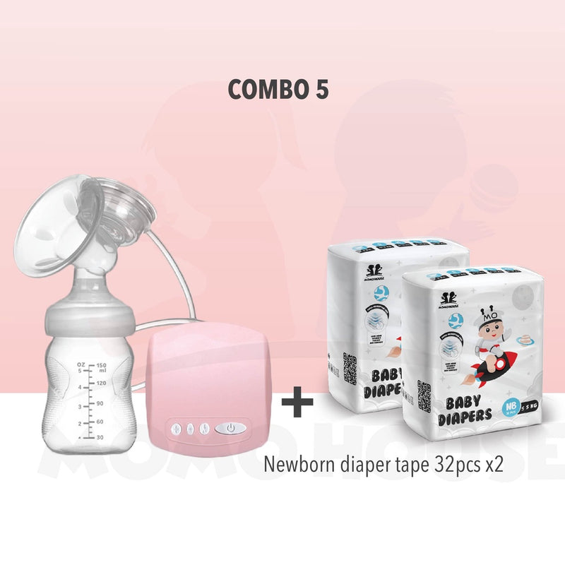 Single Electric Breast Pump with Bottle Feeding - Pam Susu Dgn Feeding Bottle