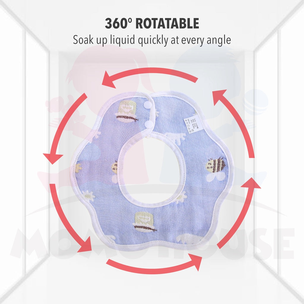 Baby Petal Bib Kids 360 Degree Scarf Petal Saliva Towel Feeding Spitting Slobber Bib Tuala Air Terliur