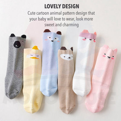 Newborn Cotton Baby Knee High Socks Kids Infant Toddler Cartoon Anti Mosquito Stockings Soft Cotton Long Tube HSOCK01