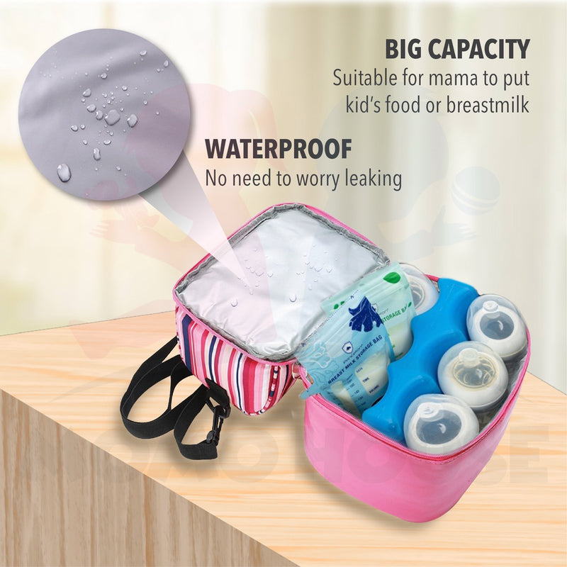 Portable 2 Layer Sling Cooler Bag For Breastmilk Storage Bag Bottle Feeding