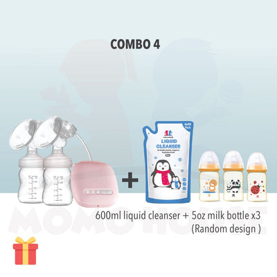 (NEW) Double Electric Breast Pump with Bottle Feeding - Pam Susu Feeding Bottle