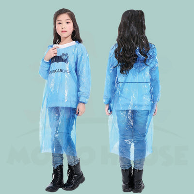 Kids' Children's Disposable Raincoat Waterproof Hiking Portable Poncho Transparent Adult Colorful