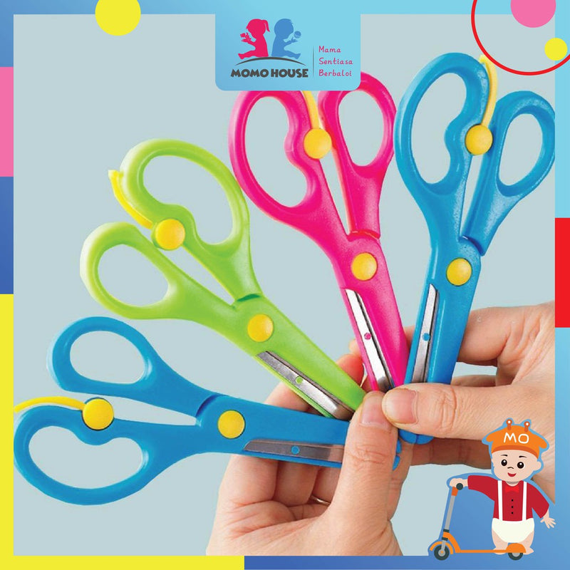 Kids Safety Plastic Scissors Paper Cut DIY Photo Album Lace Art Plastic Scissors Preschool Training Scissors