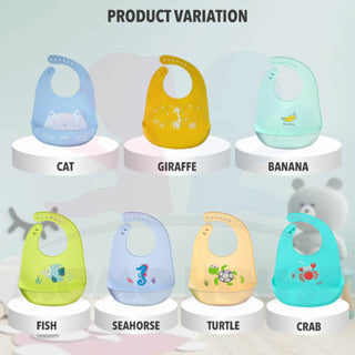 Baby Waterproof Silicone Bibs Adjustable Waterproof Feeding Baby Bib Kids Boys Girls Aprons Children