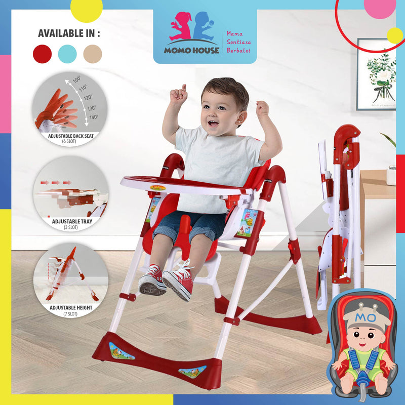 3 in 1 Foldable Dining High Chair Adjustable Baby Kids Safety High Dining Chair With Safety Belt Kerusi Bayi & Kanak Kan