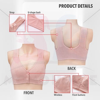 Women Wireless Maternity Nursing Bra Breastfeeding Bra Large Size Front Buckle Comfortable Seamless Bra Elderly Bra