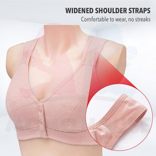 Women Wireless Maternity Nursing Bra Breastfeeding Bra Large Size Front Buckle Comfortable Seamless Bra Elderly Bra