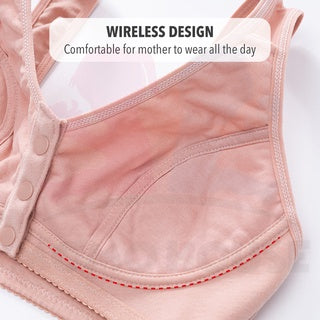 Women Wireless Maternity Nursing Bra Breastfeeding Bra Large Size Front Buckle Comfortable Seamless Bra Elderly Bra