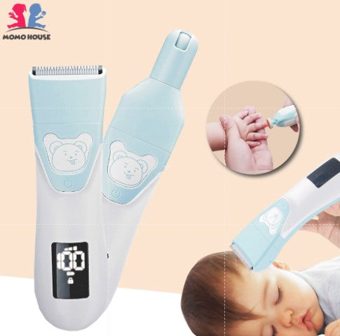 Electric USB Rechargeable Cordless 2 in 1 Hair & Nail Cutter For Kids Hair Nail Trimmer Manicure Set Gunting Rambut Kuku