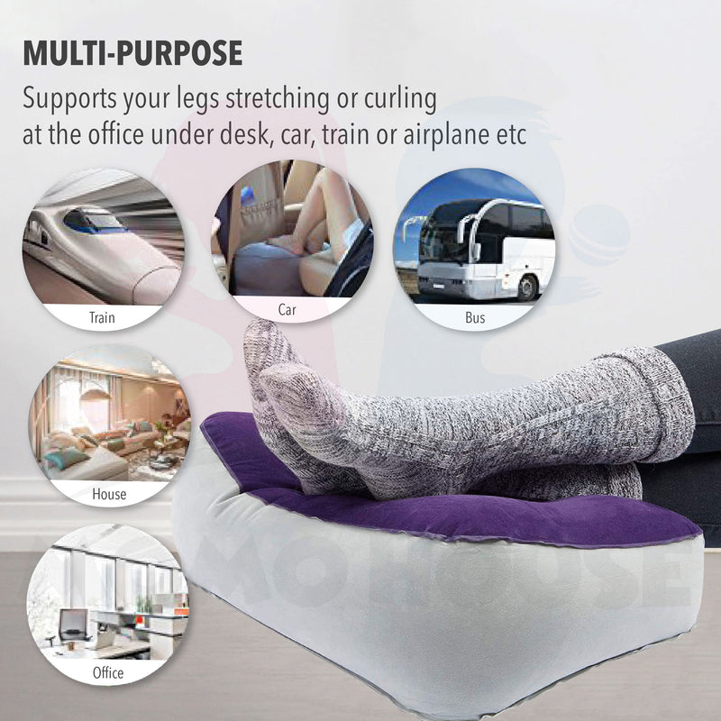 Portable Inflatable Footrest Pillow Office Rest Cushion Travel Sleeping Pillow Kusyen Angin Alas Kaki