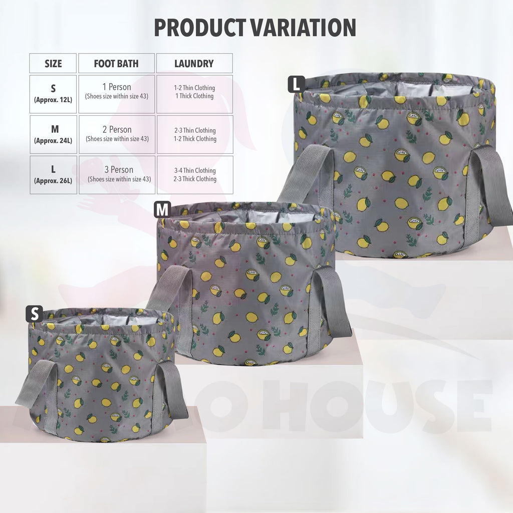 Portable Foot Spa Bucket Up to 80â„ƒ Foldable Foot Soaking Bag Waterproof Basin Basket Bag Rendam Kaki