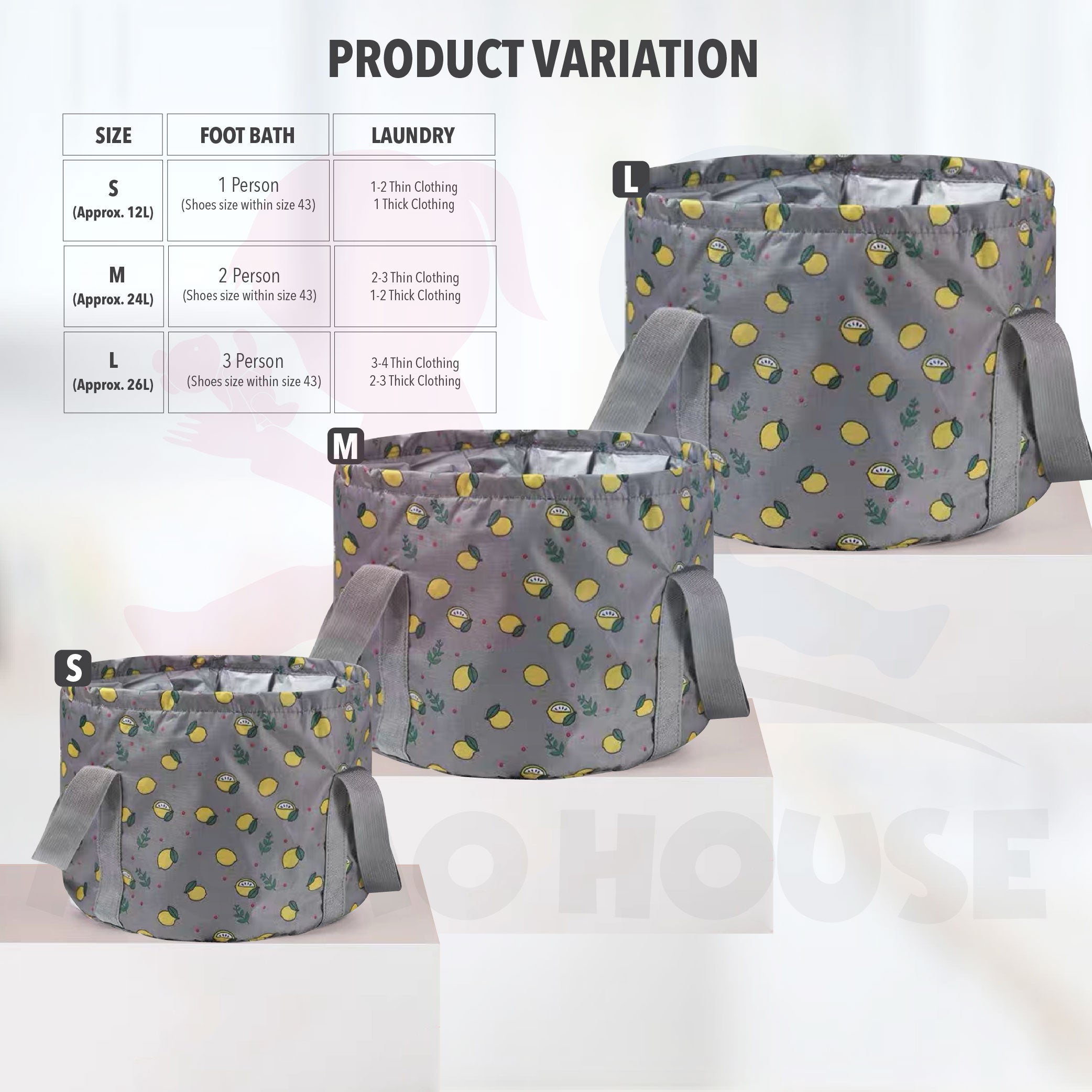 Portable Foot Spa Bucket Up to 80â„ƒ Foldable Foot Soaking Bag Waterproof Basin Basket Bag Rendam Kaki