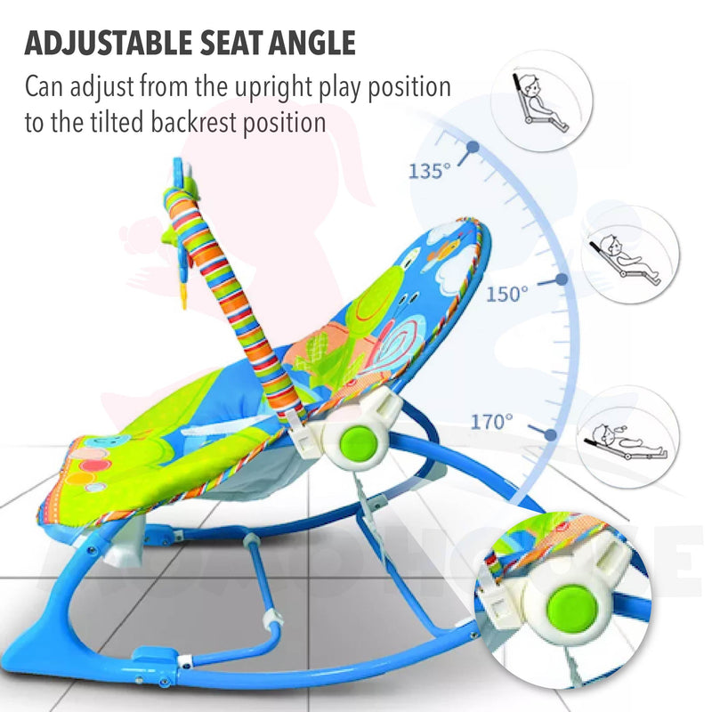 Newborn Baby Rocker Bouncer Chair Swing Feeding Chair Cradle Gym Buaian Bayi