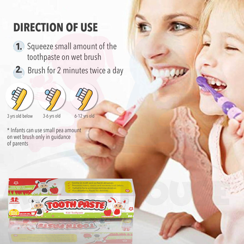 80g Momo House Baby Kids Toothpaste Non Fluoride Ubat Gigi Kanak-Kanak (Orange ,Grape ,Strawberry 80g)