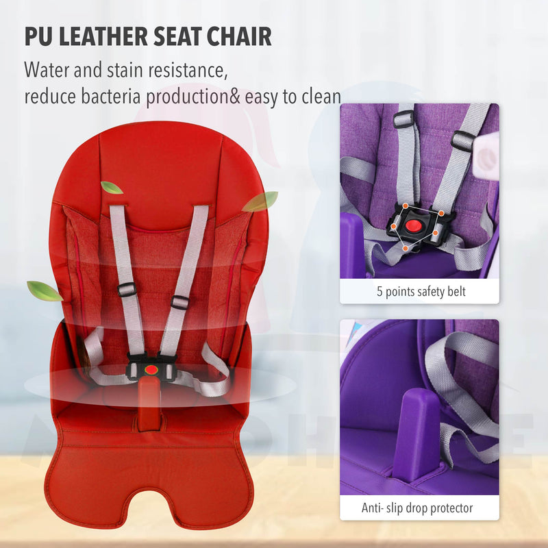 3 in 1 Foldable Dining High Chair Adjustable Baby Kids Safety High Dining Chair With Safety Belt Kerusi Bayi & Kanak Kan