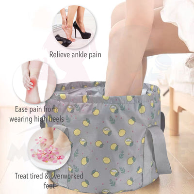 Portable Foot Spa Bucket Up to 80℃ Foldable Foot Soaking Bag Waterproof Basin Basket Bag Rendam Kaki