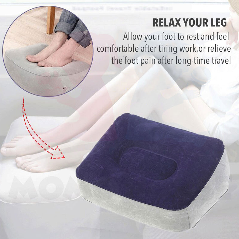 Portable Inflatable Footrest Pillow Office Rest Cushion Travel Sleeping Pillow Kusyen Angin Alas Kaki