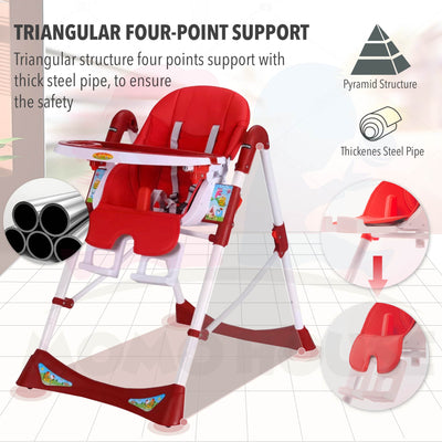 3 in 1 Foldable Dining High Chair Adjustable Baby Kids Safety High Dining Chair With Safety Belt Kerusi Bayi & Kanak Kan