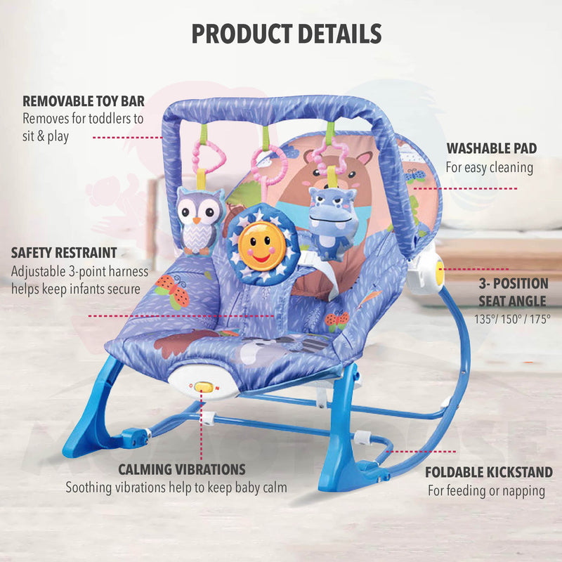 Newborn Baby Rocker Bouncer Chair Swing Feeding Chair Cradle Gym Buaian Bayi