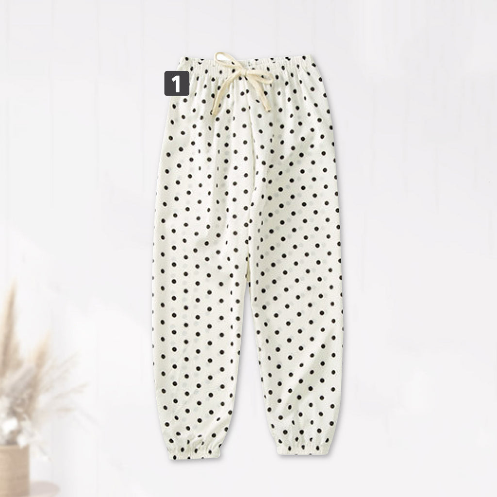 Korean Style Kids Anti-Mosquito Thin Polka Dot Girl Pants Seluar Panjang Budak Perempuanï¼ˆ MYB050 )