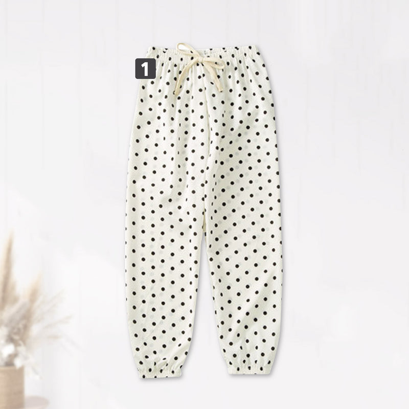 Korean Style Kids Anti-Mosquito Thin Polka Dot Girl Pants Seluar Panjang Budak Perempuan（ MYB050 )