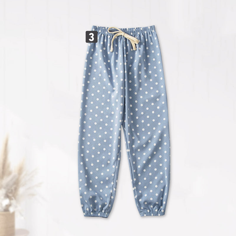 Korean Style Kids Anti-Mosquito Thin Polka Dot Girl Pants Seluar Panjang Budak Perempuan（ MYB050 )