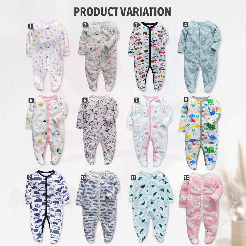 Newborn Baby Jumpsuit Boy & Girl Cute Design Long Sleeve 100% Cotton Jumpsuit Baju Kanak-Kanak Romper Jumpsuit ( MYB041)