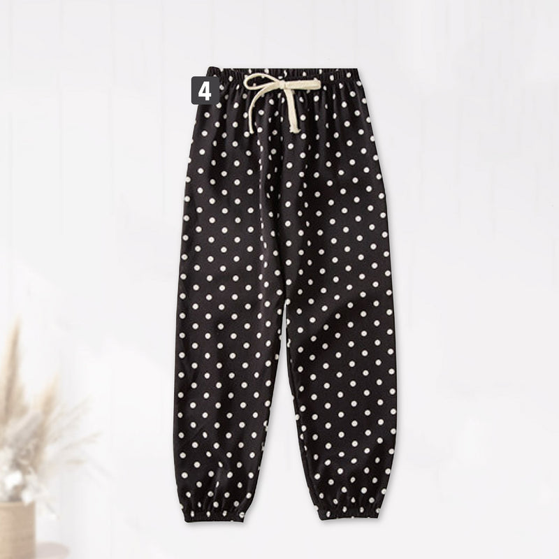 Korean Style Kids Anti-Mosquito Thin Polka Dot Girl Pants Seluar Panjang Budak Perempuan（ MYB050 )